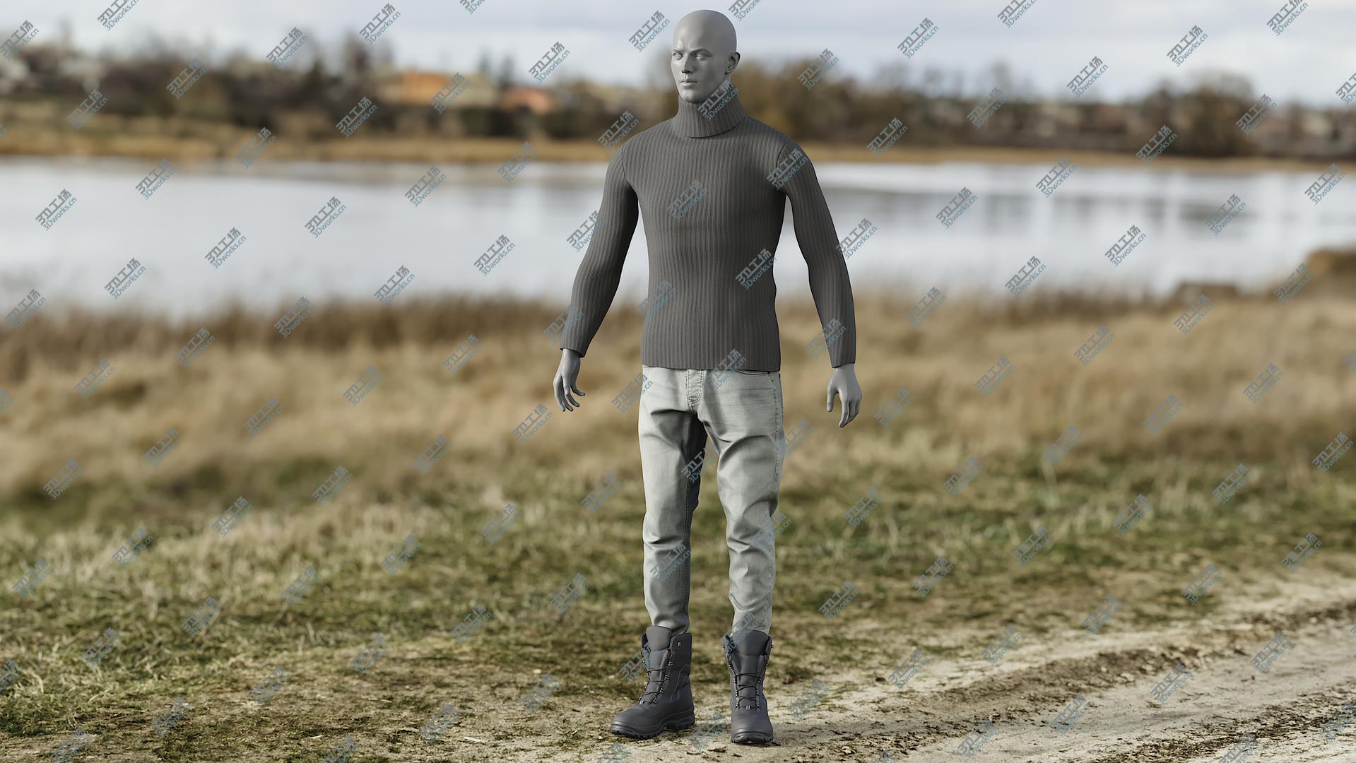 images/goods_img/20210319/Men's Jeans with Pullover and Boots 3D model/2.jpg